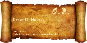 Orendi Mózes névjegykártya